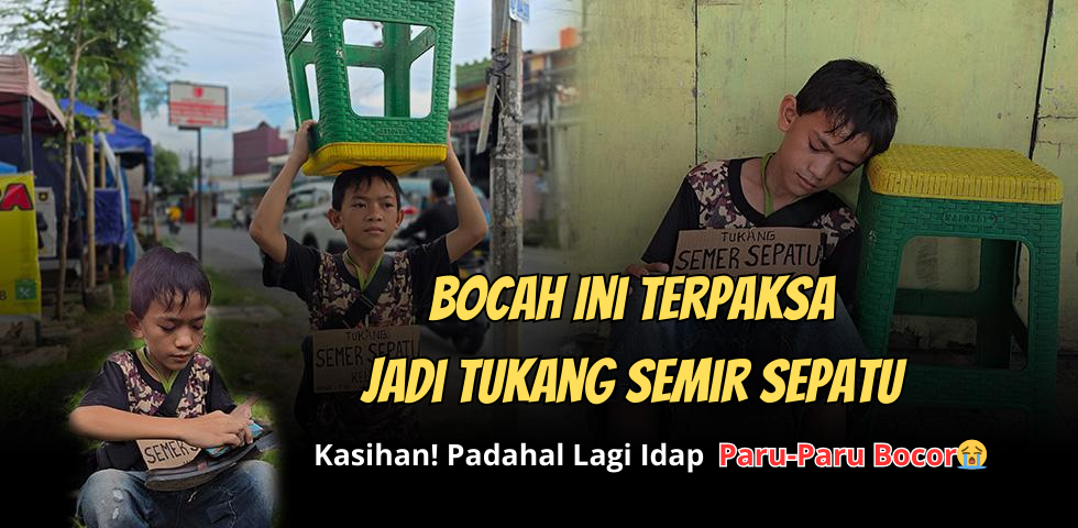 Idap Paru-Paru Bocor, Bocah Ini Jadi Buruh Semir Sepatu Demi Bertahan Hidup