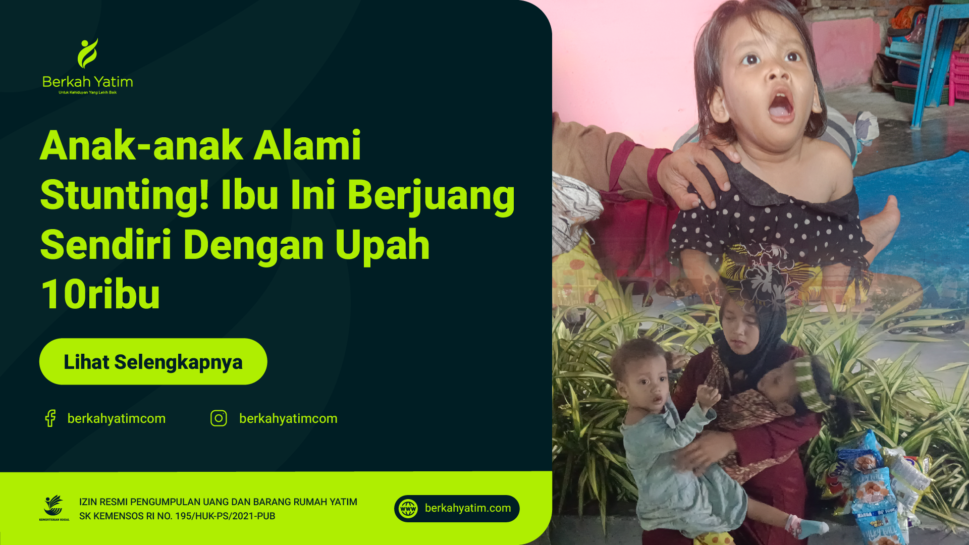 Ditelantarkan Suami, Ibu Ini Jualan Keliling Hidupi 2 Anak Stuntingnya