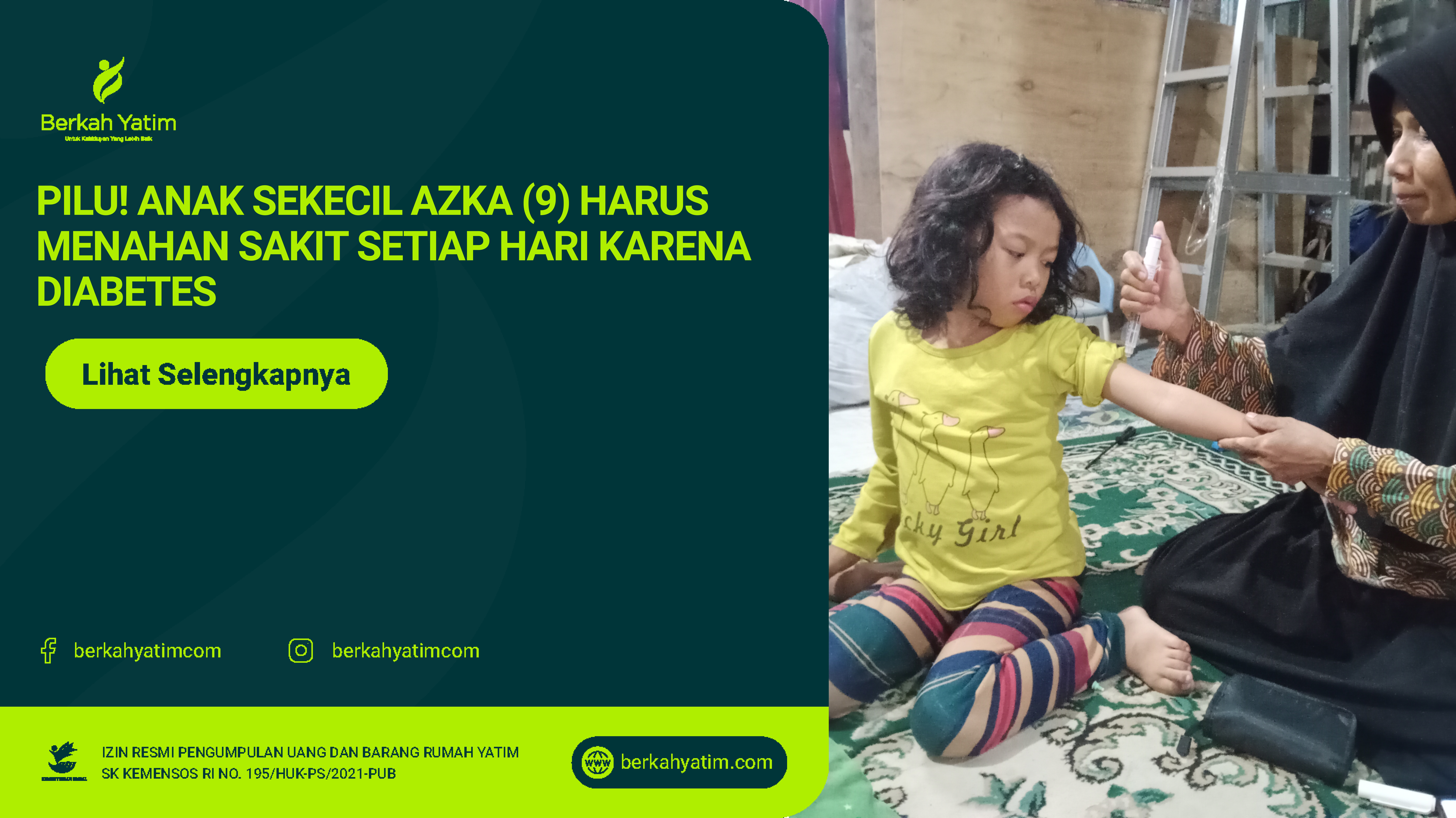 Bantu Perjuangan Bu Siti Rawat Anak Idap Diabetes