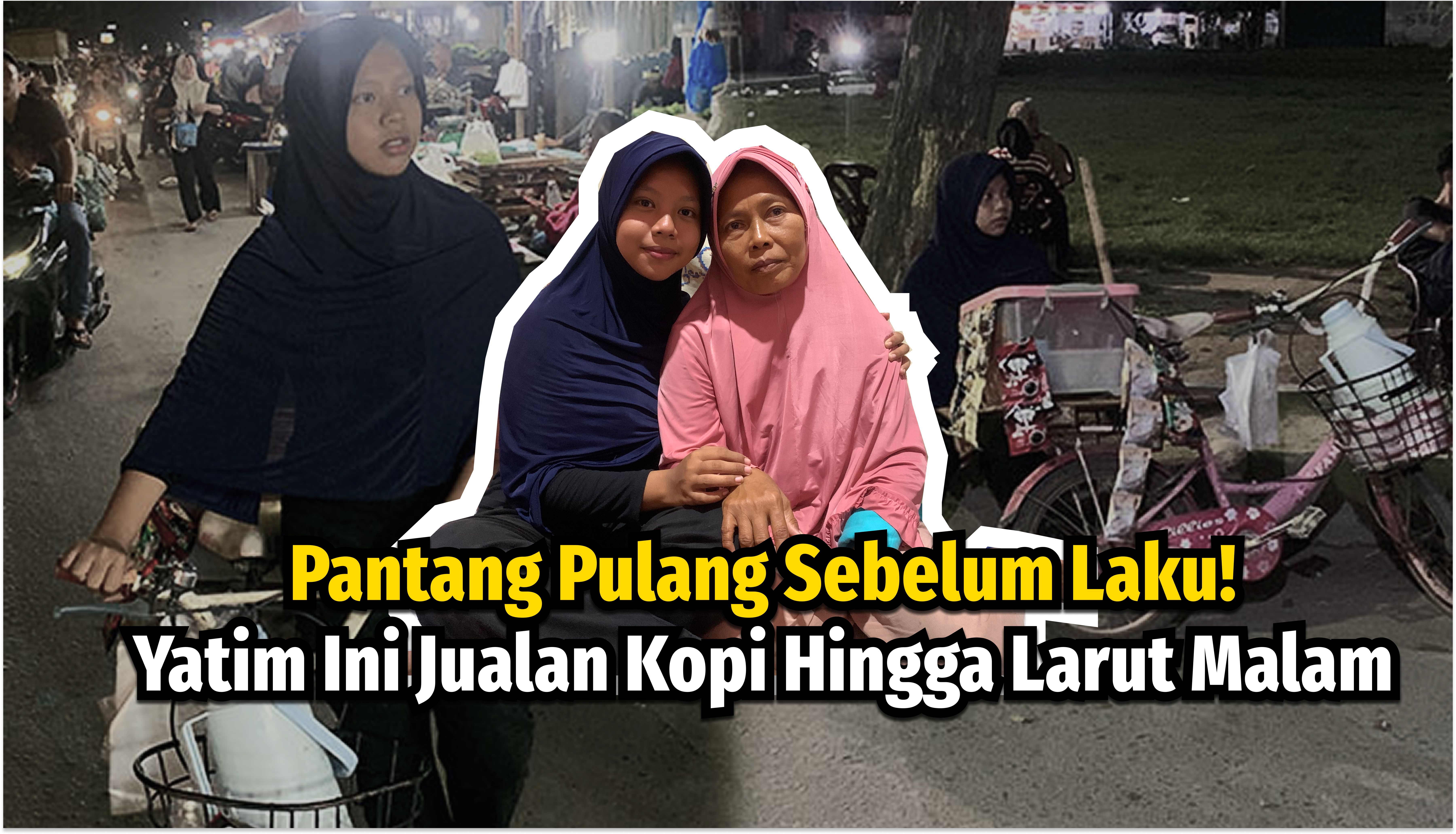 Jualan Sampai Malam, Bantu Yatim Penjual Kopi Ini Cari Nafkah