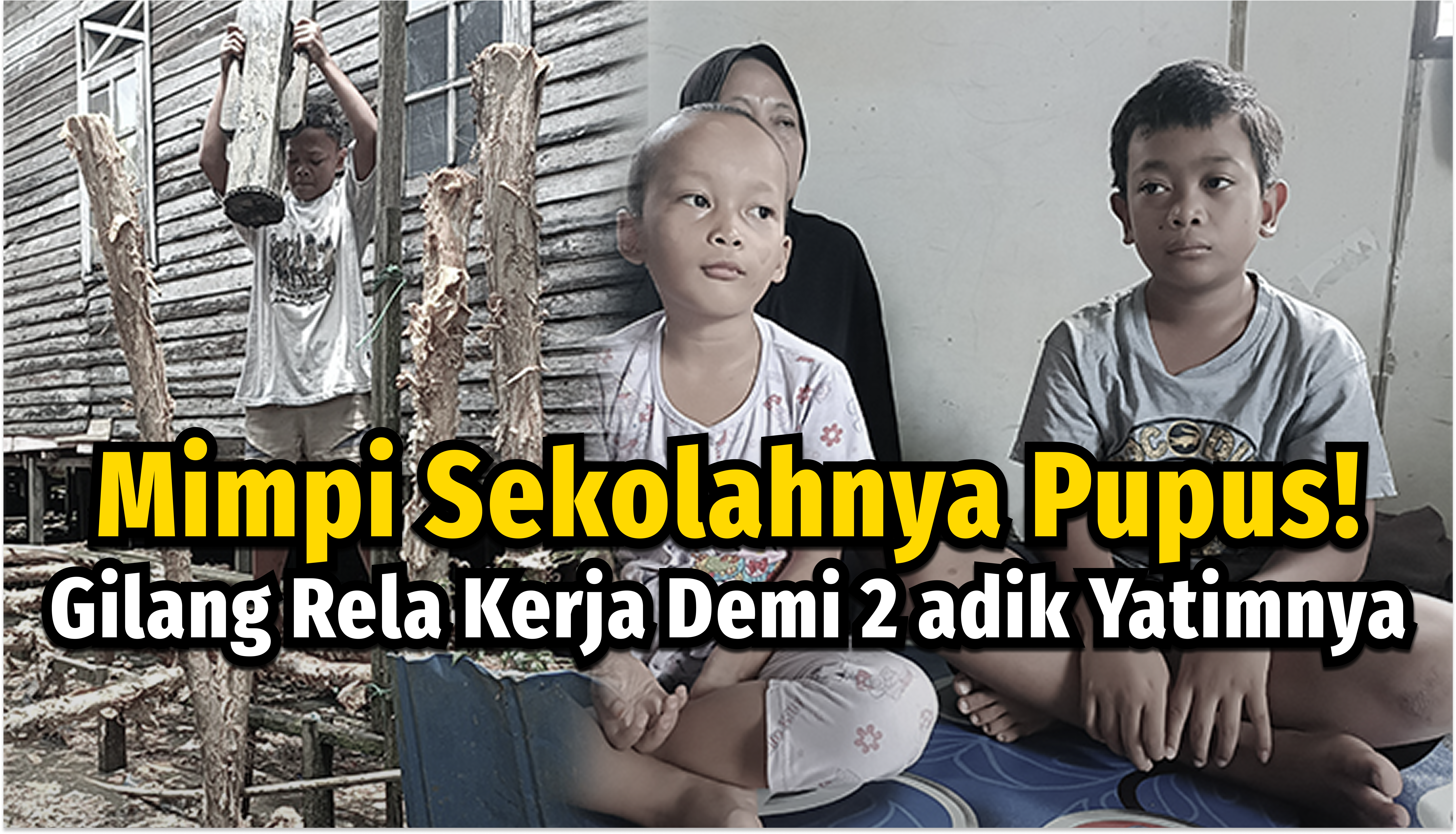Jadi Buruh Serabutan, Yatim Ini Berjuang Hidupi 2 Adiknya